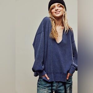 FREE PEOPLE WE THE FREE BUTTERCUP THERMAL TEE SIZE SMALL